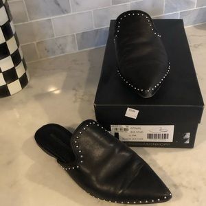 Black studded loafers